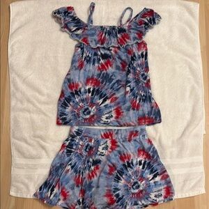The Children's Place Blue and Red Tie-Dye Kids Matching Set
